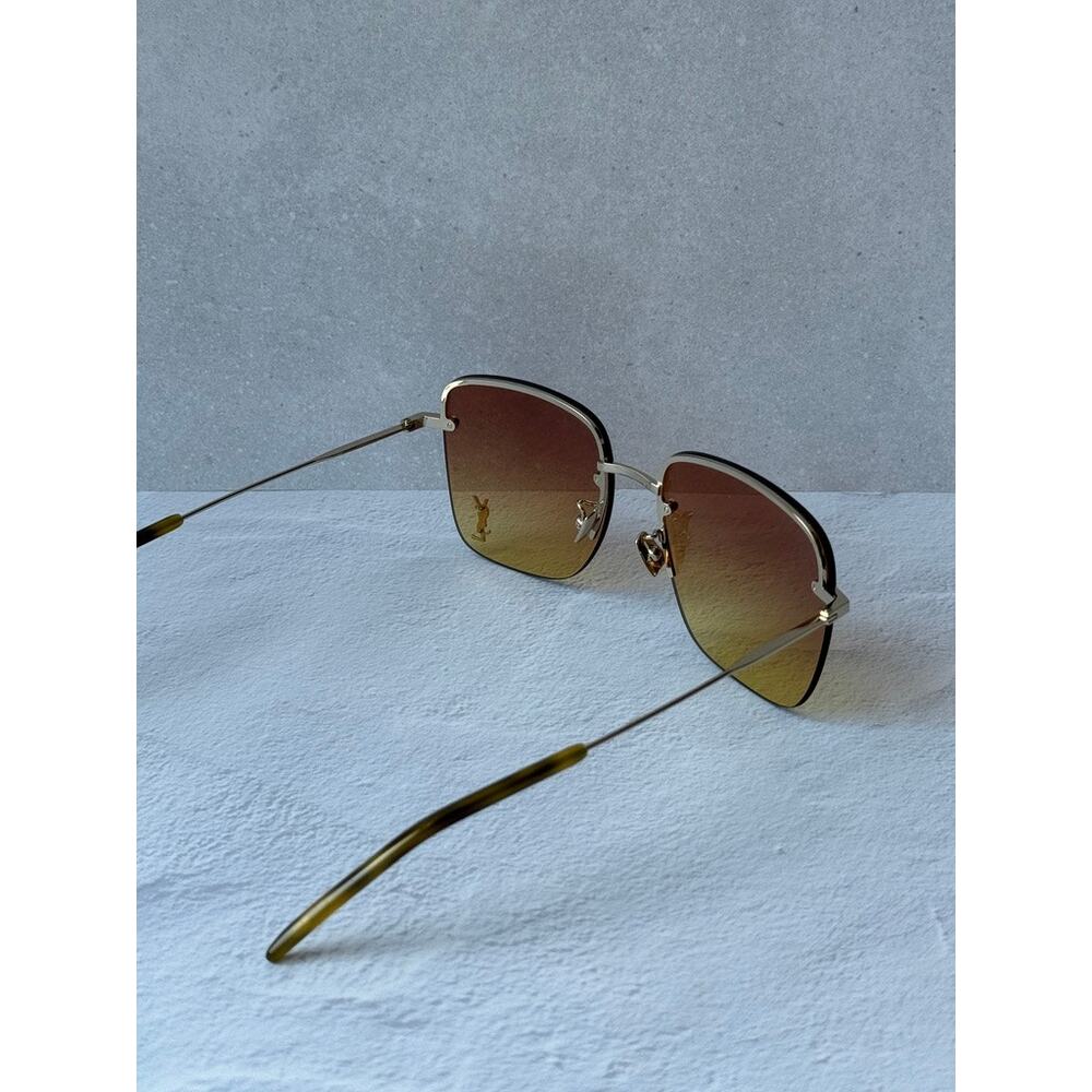 NEW Saint Laurent SL312M Rimless Square Sunglasses in Pink - Picture 7 of 8